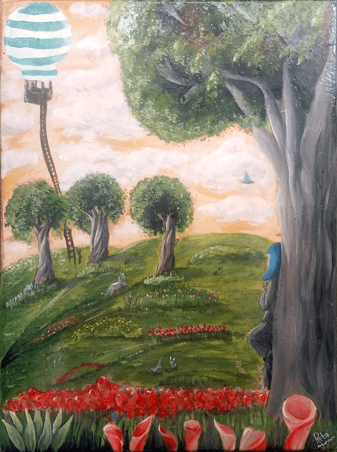 la niña del pelo azul