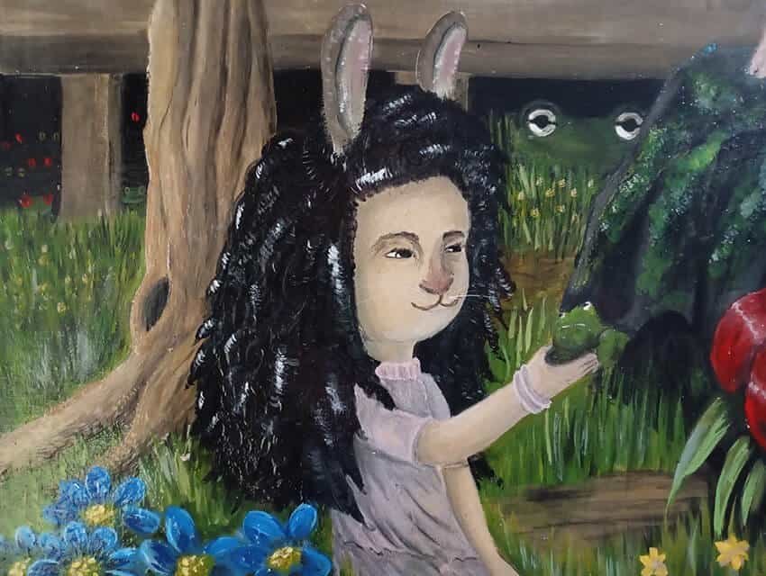 The Bunny Girl, the Cat Girl 50x50x1.5cm - Imagen 4